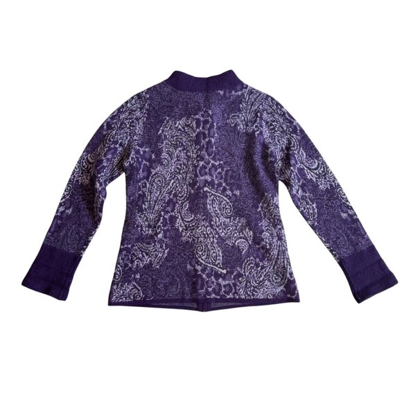 Pendleton Cardigan Sweater Womens Medium Purple Zip Front 100% Merino Wool - Picture 9 of 9